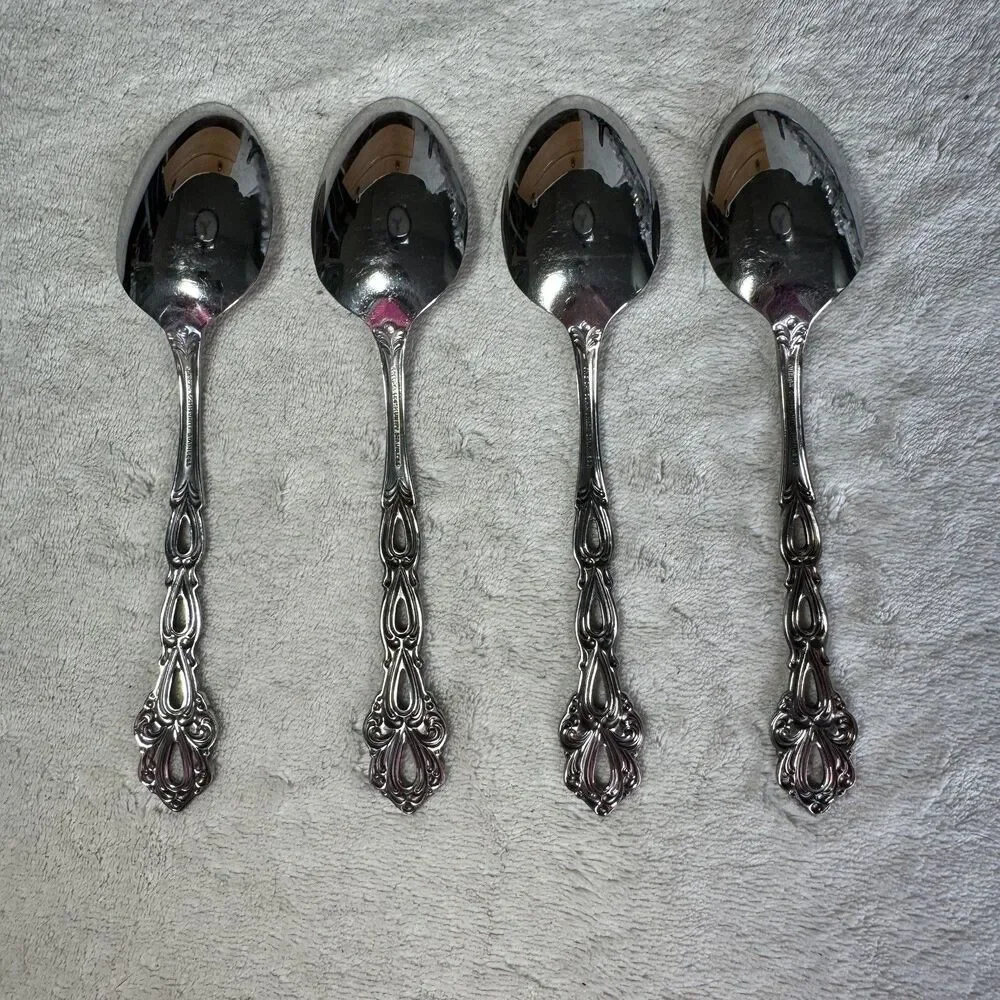 4-Teaspoons Set Of 4 Oneida Chandelier Community Glossy Stainless Flatware MCM